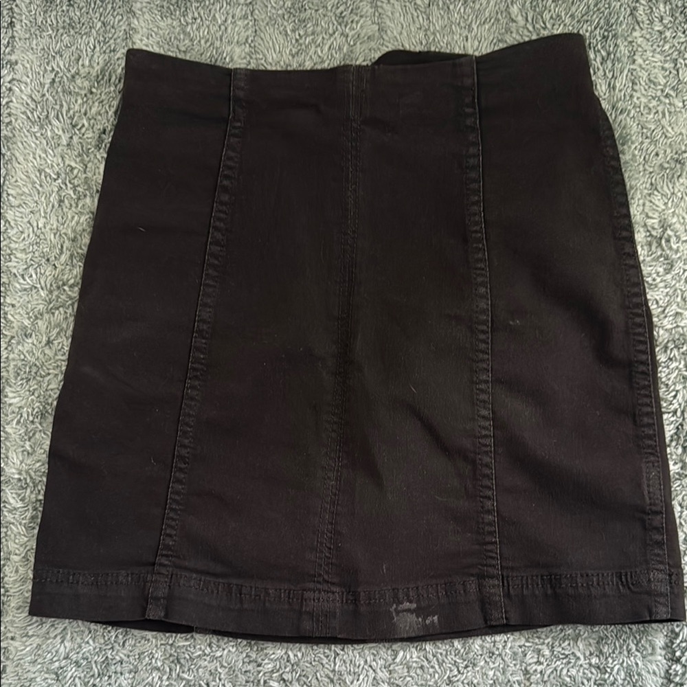 Classic Black Denim Skirt